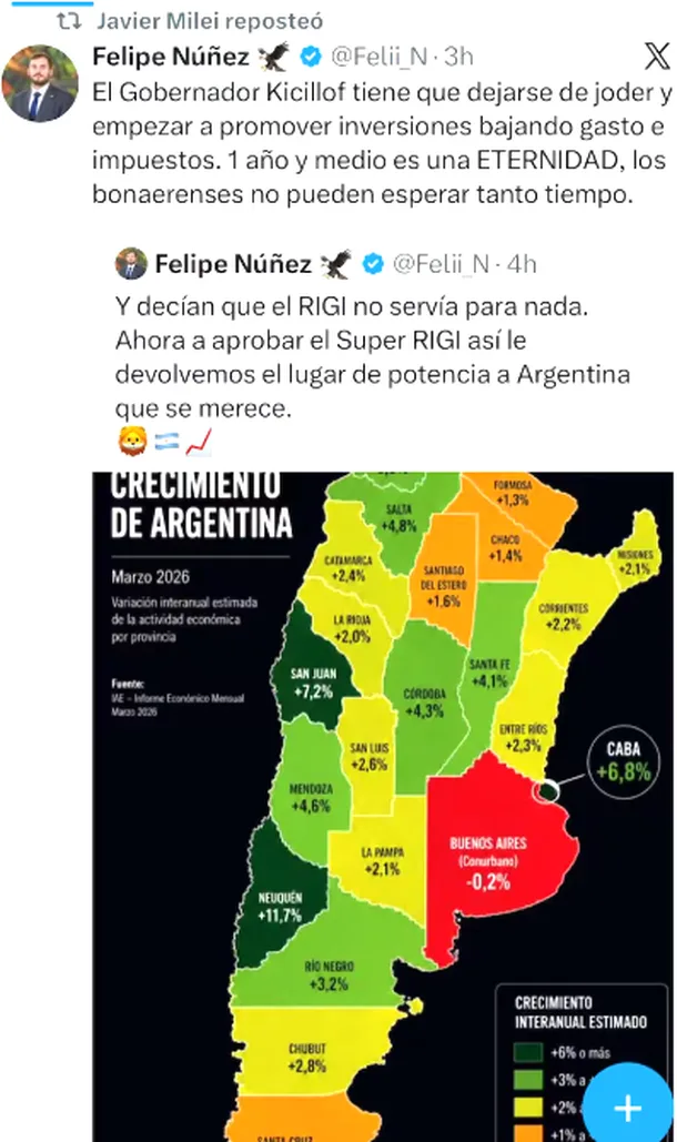 Circula un mapa falso sobre crecimiento económico provincial atribuido erróneamente al IAE Business School